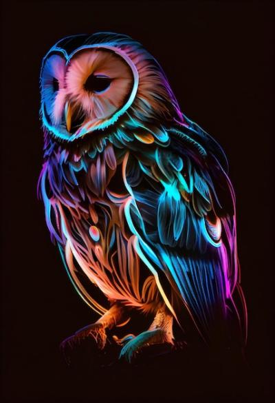 A Colorful Owl Perched on a Branch – Free Download