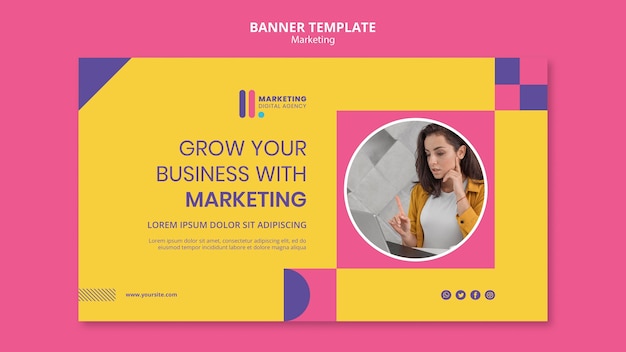 Creative Marketing Agency Banner Template – Free Download