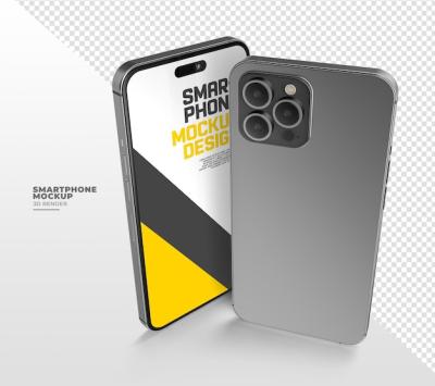 A Mockup of a Cell Phone with a Black and Yellow Back Cover – Free Download