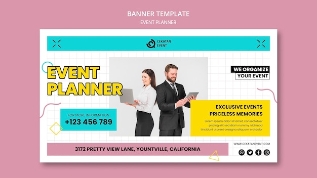 Horizontal Banner Template for Event Planners – Free Download