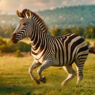 Closeup of a Beautiful Zebra Running in a Grass-Covered Field – Free Download