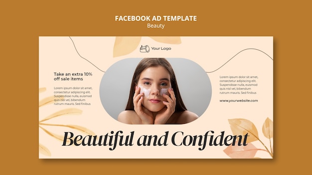 Watercolor Beauty Concept Facebook Template – Download Free Stock Photo