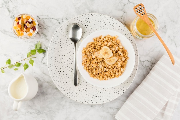 Delicious Cereal Bowl with Yogurt and Sweets – Free Stock Photo for Download