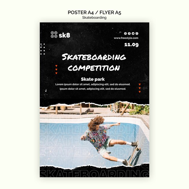 Skateboard Concept Flyer Template – Free Download