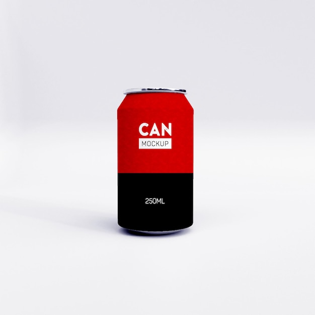 3D Realistic Rendering of Metallic Can Mockup – Free Download