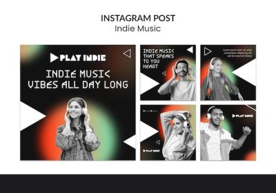 Gradient Indie Music Instagram Posts – Free Download