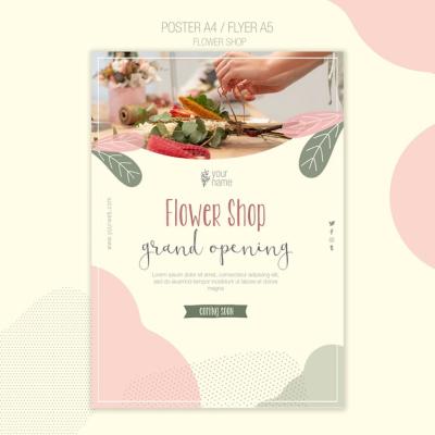 Flower Shop Poster Template – Free Download