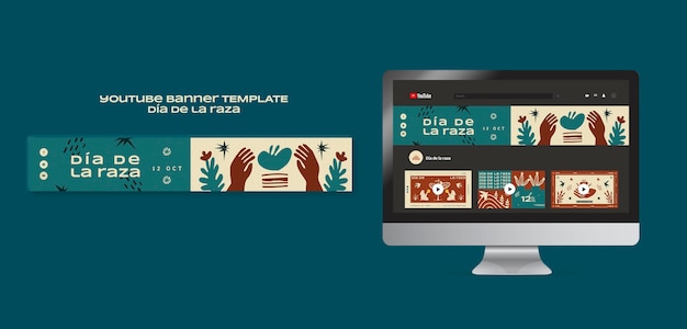 Flat Design Dia de la Raza Template – Free Download