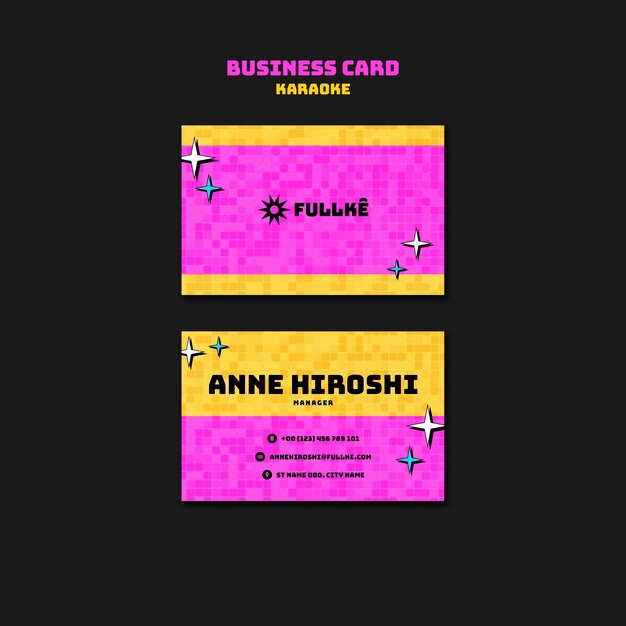 Retro Karaoke Party Business Card Template – Free Download