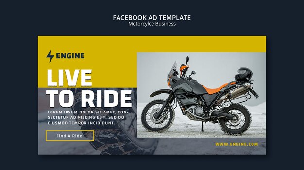 Flat Design Motorcycle Business Template – Download Free Stock Photo