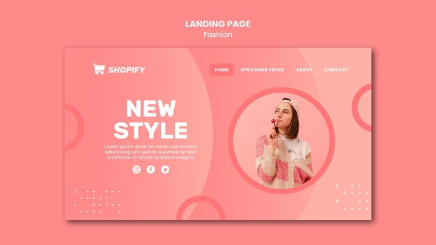 Landing Page Template for Modern Styles – Free Download