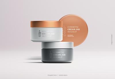 Cosmetic Cream Jar Mockup Isolated for Free Download