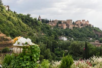 Famous Alhambra Palace in Granada from Sacromonte Quarter – Free Download