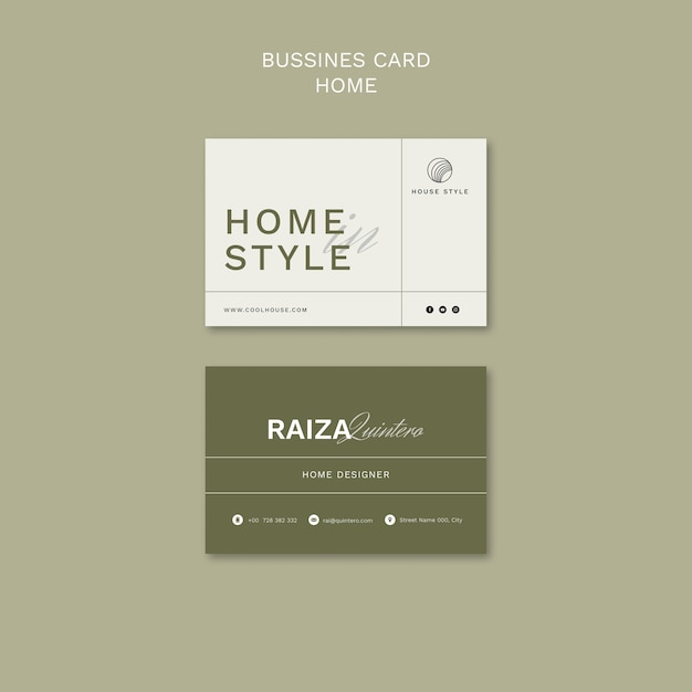 Interior Design and Home Style Horizontal Business Card Template – Free Download