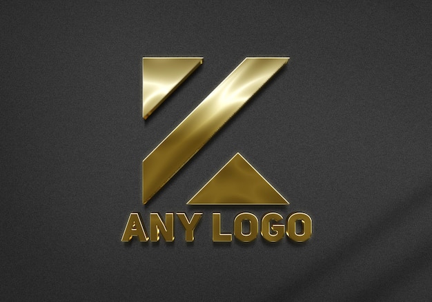 Glossy Gold Logo Mockup – Free Download