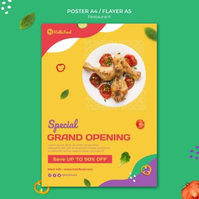 Restaurant Print Template Featuring Stunning Imagery – Free Download