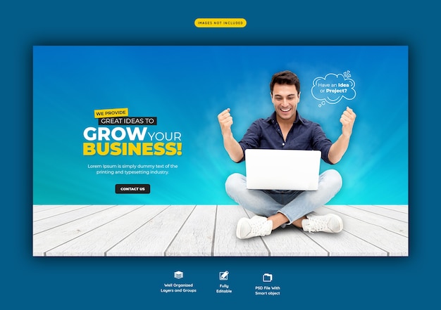 Business Promotion and Corporate Web Banner Template – Free Download