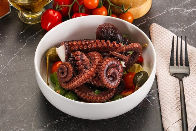 Salad with Octopus Tentacle and Fresh Vegetables – Free Download