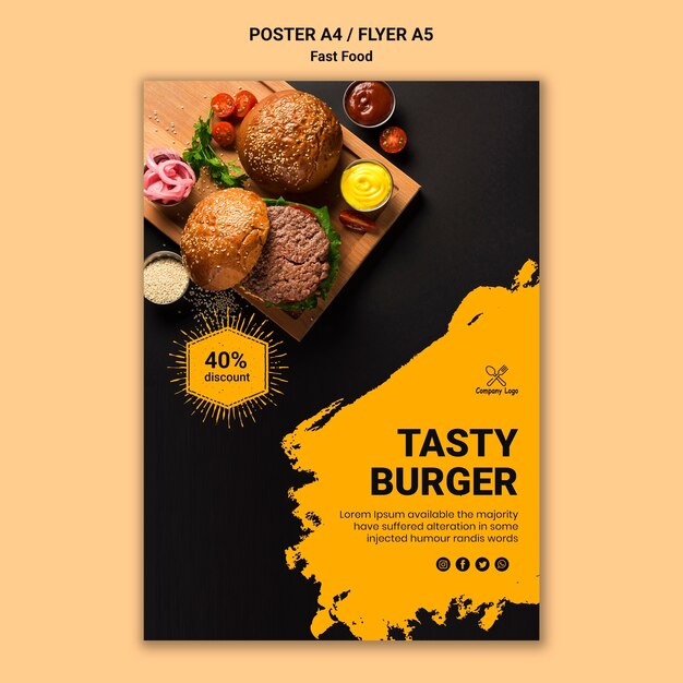 Fast Food Poster Template – Download Free Stock Photo