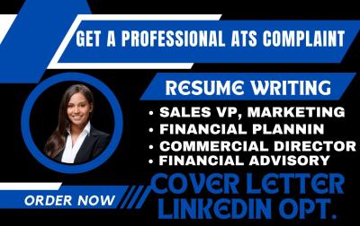 I Will Write a Professional Resume for Sales VP, Marketing, Commercial Director, and Financial Planner