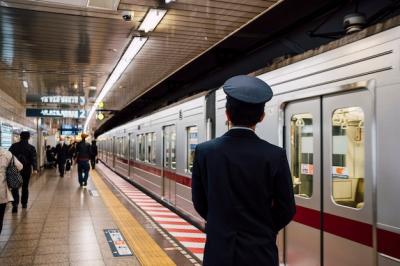 Japanese Officer at Train Station – Free to Download Stock Photo