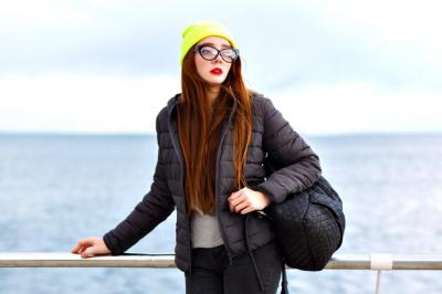 Young Woman in Hipster Fashion by the Seaside – Free Download