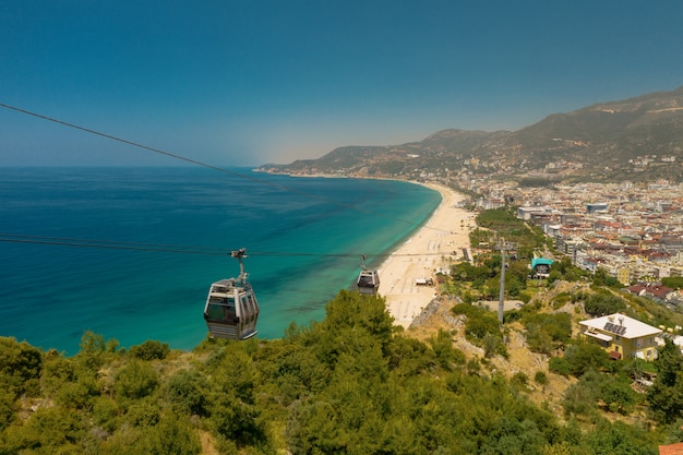 Aerial View of Coastal City in Turkey – Free Download