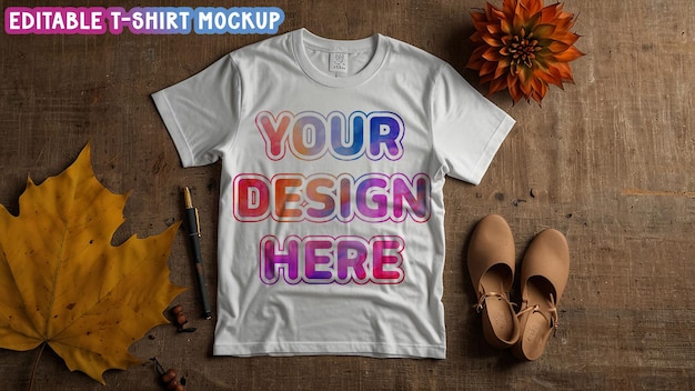 A White T-Shirt Featuring Your Custom Design – Free Download