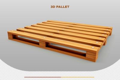 Wooden Pallet 3D Rendering Mockup – Free Download