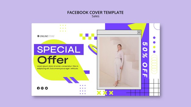 Geometric Sales Offer Facebook Cover – Free Download