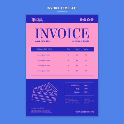 Food Drive Event Invoice Template – Free Download