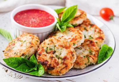 Delicious Rice and Chicken Meat Patties with Garlic Tomato Sauce – Free Stock Photo, Download for Free