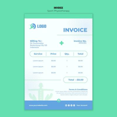 Sports Physiotherapy Invoice Template – Free Download