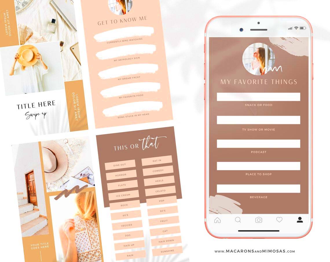 Instagram Story Templates for Canva Editable IG Story Etsy