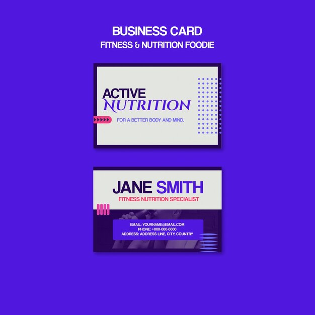 Fitness Nutrition Business Card Template – Download Free Stock Photo