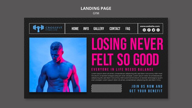 Gym Web Template Featuring Stunning Photo – Free Download