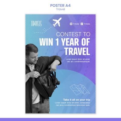 Travel Contest Poster Template – Free Download