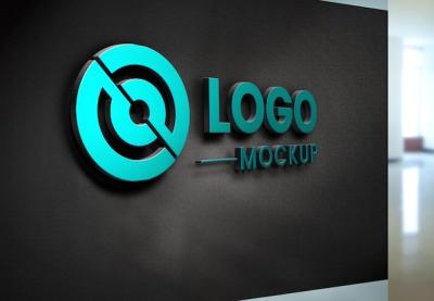 3D Wall Logo Mockup for Corporate Identity – Free Download