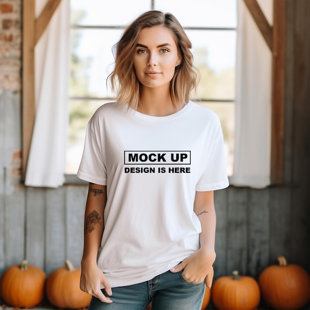 Girl T-Shirt Mockup and Apparel PSD – Free Download