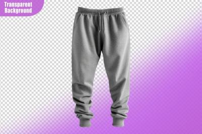 Gray Sweatpants Comfort Isolated on Transparent Background – Free to Download