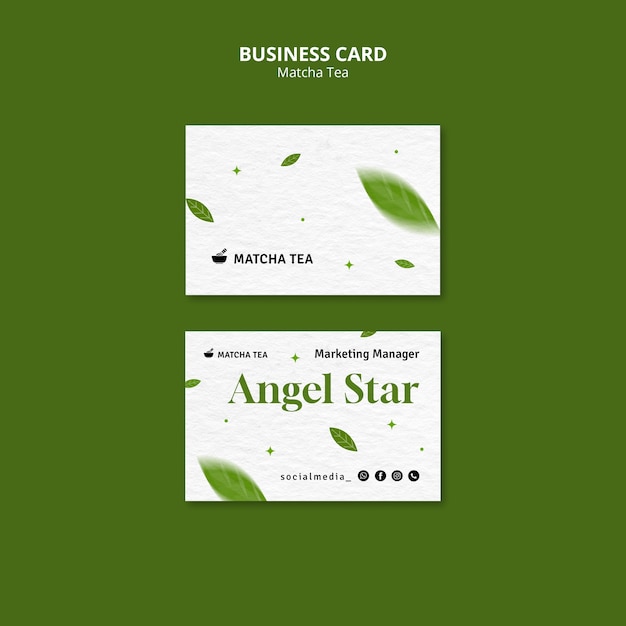 Matcha Tea Business Card Template for Free Download