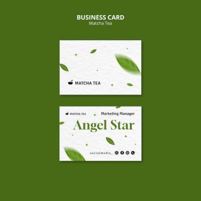 Matcha Tea Business Card Template for Free Download