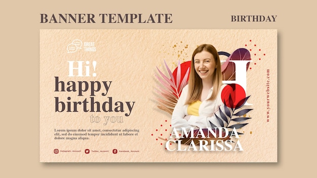 Birthday Anniversary Celebration Banner Template – Free Download