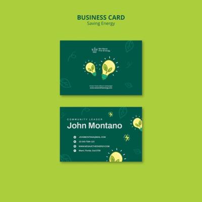 Energy-Saving Business Card Design – Free Download