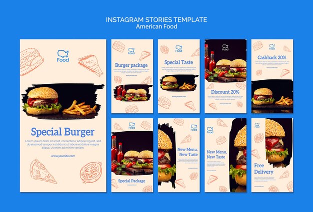 American Food Instagram Stories Template – Free Download