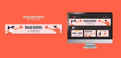 Charity YouTube Banner Design for Social Activities – Free Download