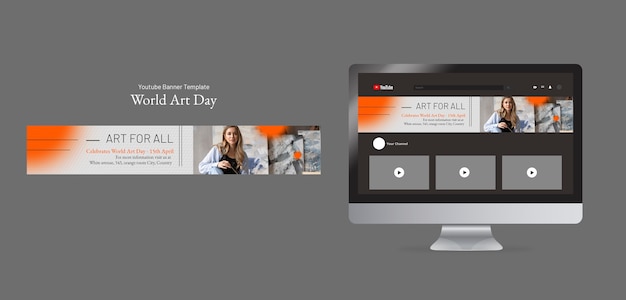 World Art Day Celebration YouTube Banner – Free Download