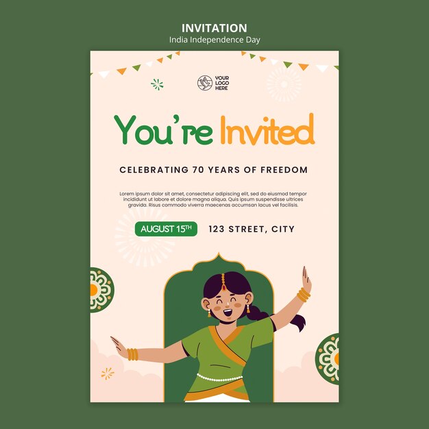 India Independence Day Invitation Template – Free Download