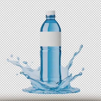 Blue Water Bottle Mockup with Splashing Effect – Free to Download