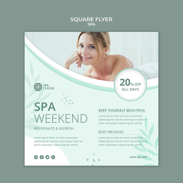 Wellness Concept Square Flyer Template – Free Download